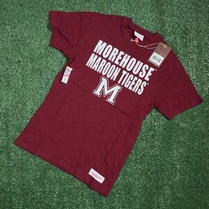 Mitchell & Ness Morehouse Maroon Tigers T-Shirt XS Maroon College Tee‎ New